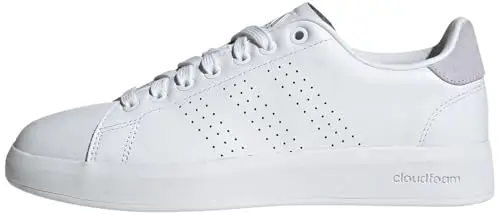 adidas Advantage Premium Leather Shoes, Scarpe Donna, Cloud White/Cloud White/Silver Dawn, 44 EU