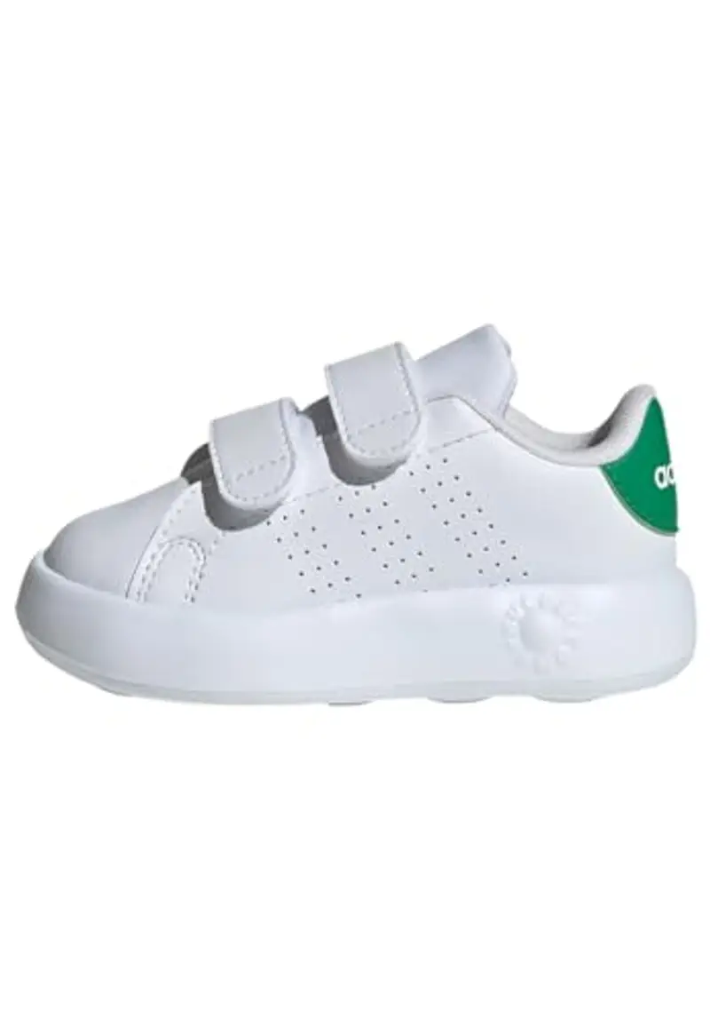 adidas Advantage Shoes Kids, Scarpe da Tennis Unisex - Bambini e Ragazzi, Cloud White Cloud White Green, 25 EU
