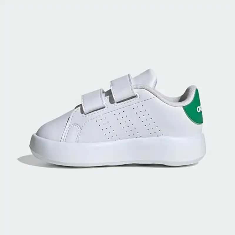 adidas Advantage Shoes Kids, Scarpe da Tennis Unisex - Bambini e Ragazzi, Cloud White Cloud White Green, 26.5 EU miniatura 2