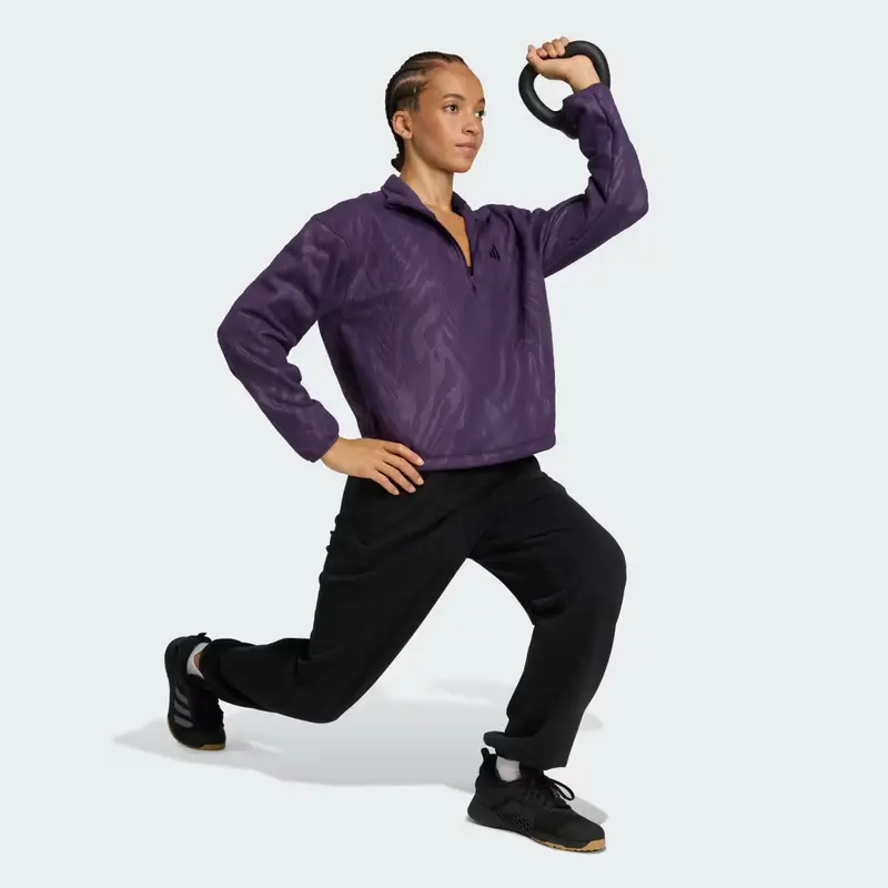 AOP Pullover in pile polare Aurora Plum miniatura 3