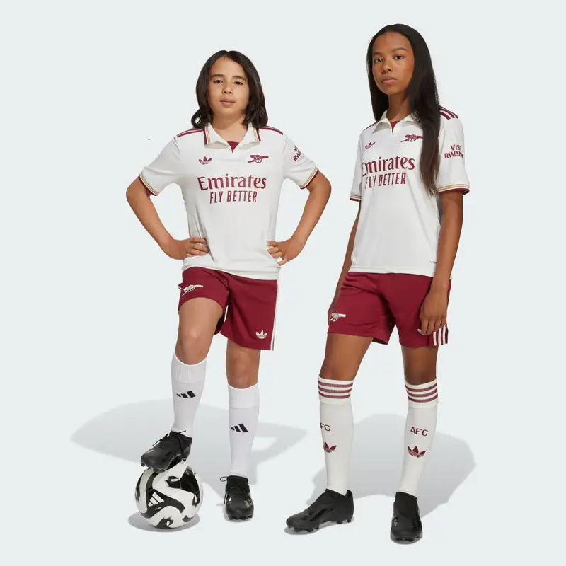 Arsenal 25/26 Terzo short bambini Team Coll Burgundy 2