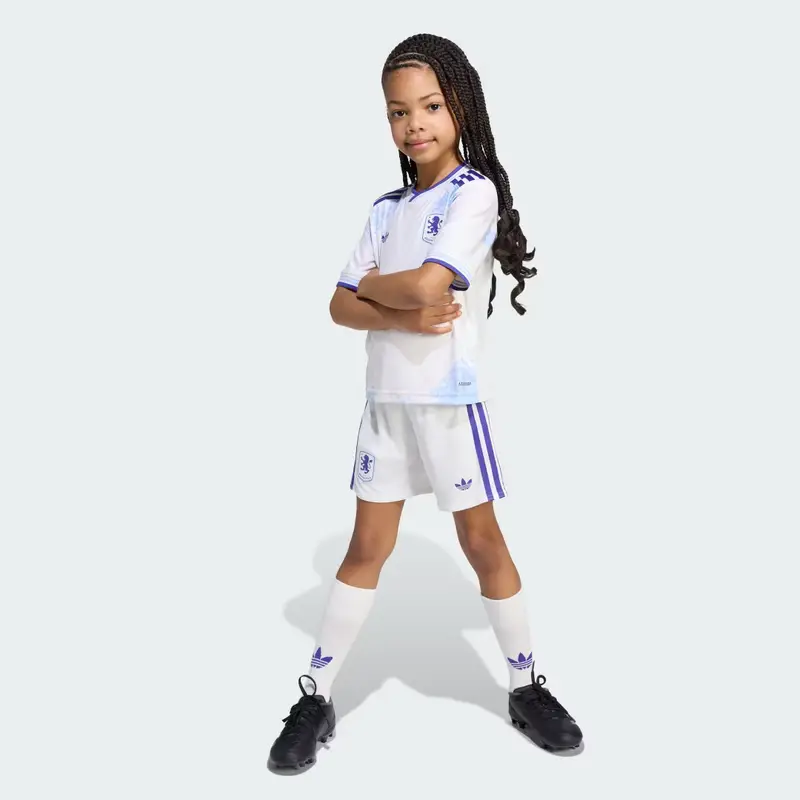 Aston Villa FC 25/26 Tre Quarti Mini Kit Bambini Off White miniatura 3