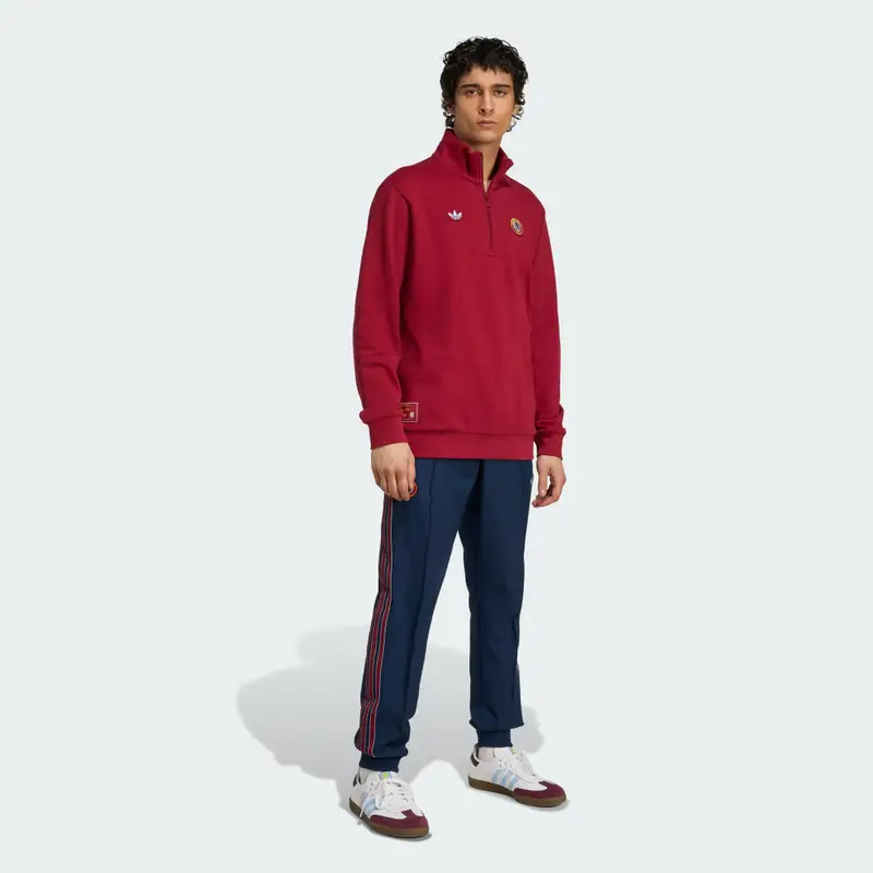 Aston Villa FC Terrace Icons Maglietta con mezza zip Team Coll Burgundy 2 miniatura 3