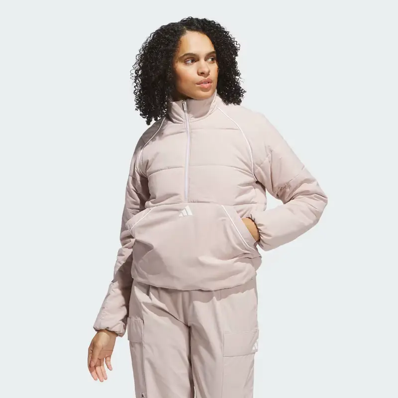 Beyond Twistweave Loose Quarter-Zip Jacket Wonder Taupe