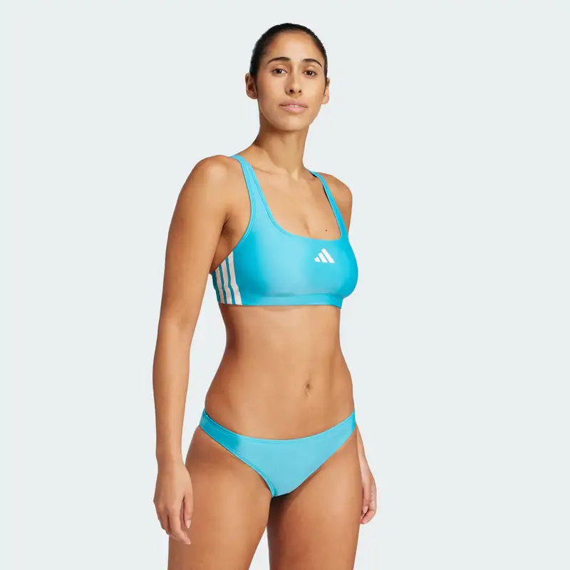 Bikini 3-Stripes V-Back Lucid Cyan miniatura 3