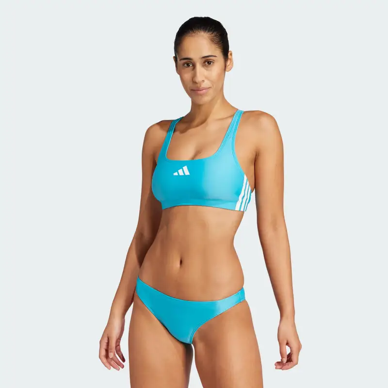 Bikini 3-Stripes V-Back Lucid Cyan