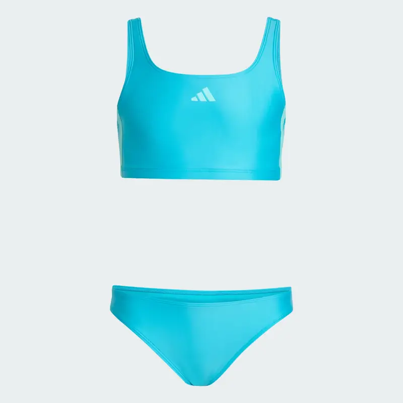 Bikini a 3 strisce con schienale a V Lucid Cyan