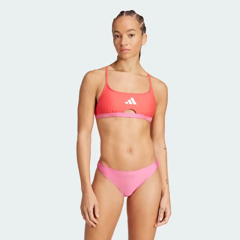 Bikini Padded Colorblock X-Back Pulse Magenta