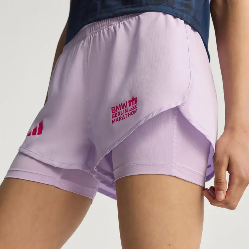 BMW BERLIN-MARATHON 2025 2IN1 SHORT DONNA Powder Plum miniatura 4