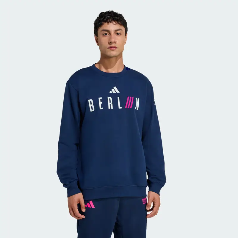 BMW Maratona di Berlino 2025 CREW SWEAT Uomo Collegiate Navy