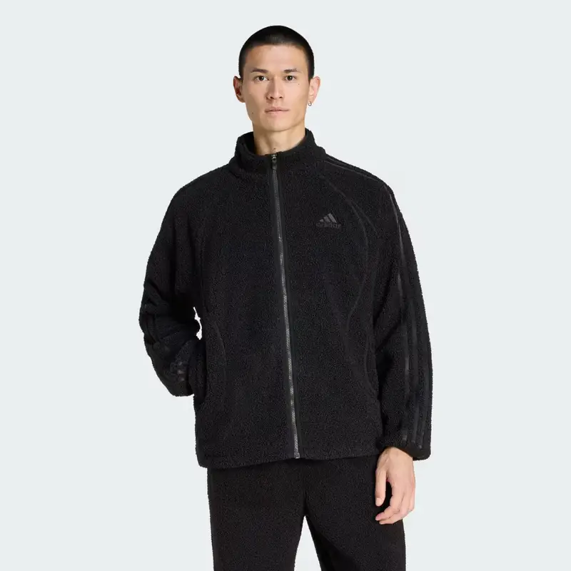 BORG FLEECE GIACCA TRACKTOP TEAMGEIST Black
