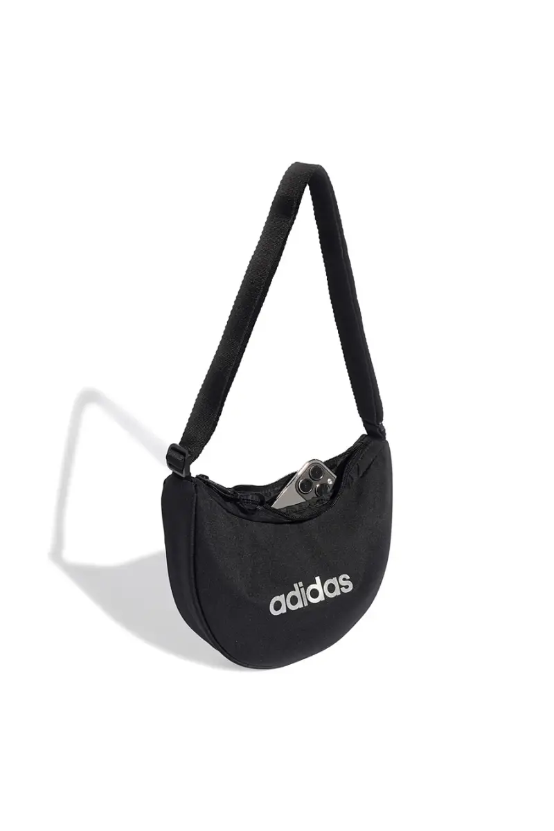 Borsa nera a spalla con logo Adidas W L ESS POUCH [NERO] miniatura 2