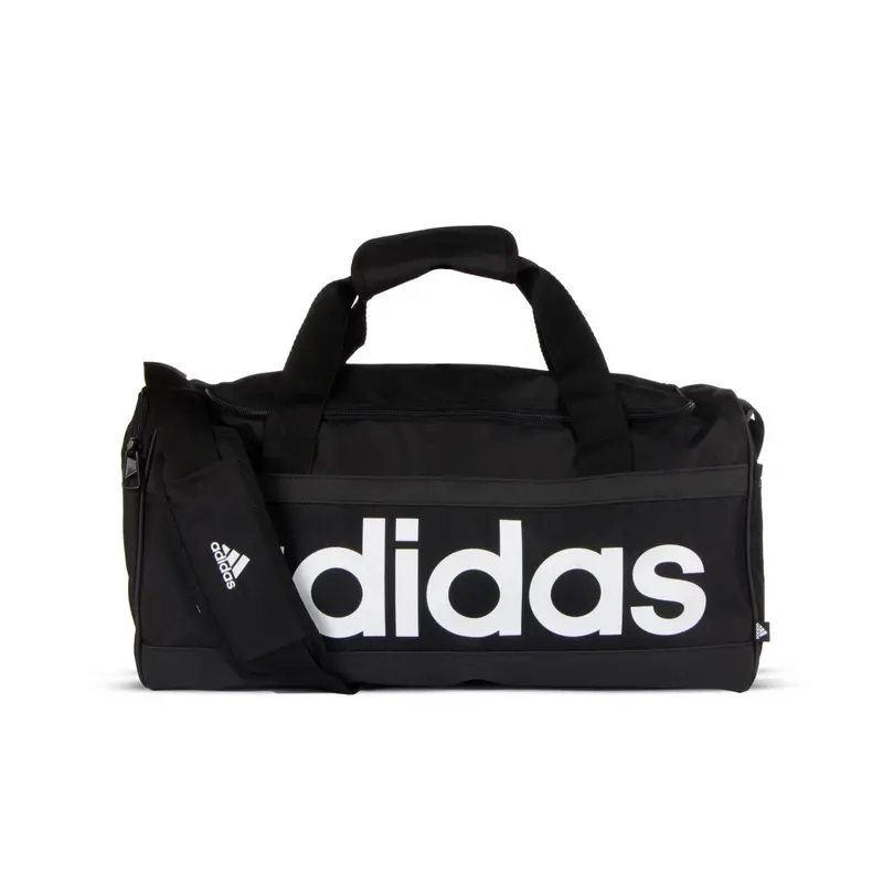 Borsa sportiva nera con zip e stampa maxi logo