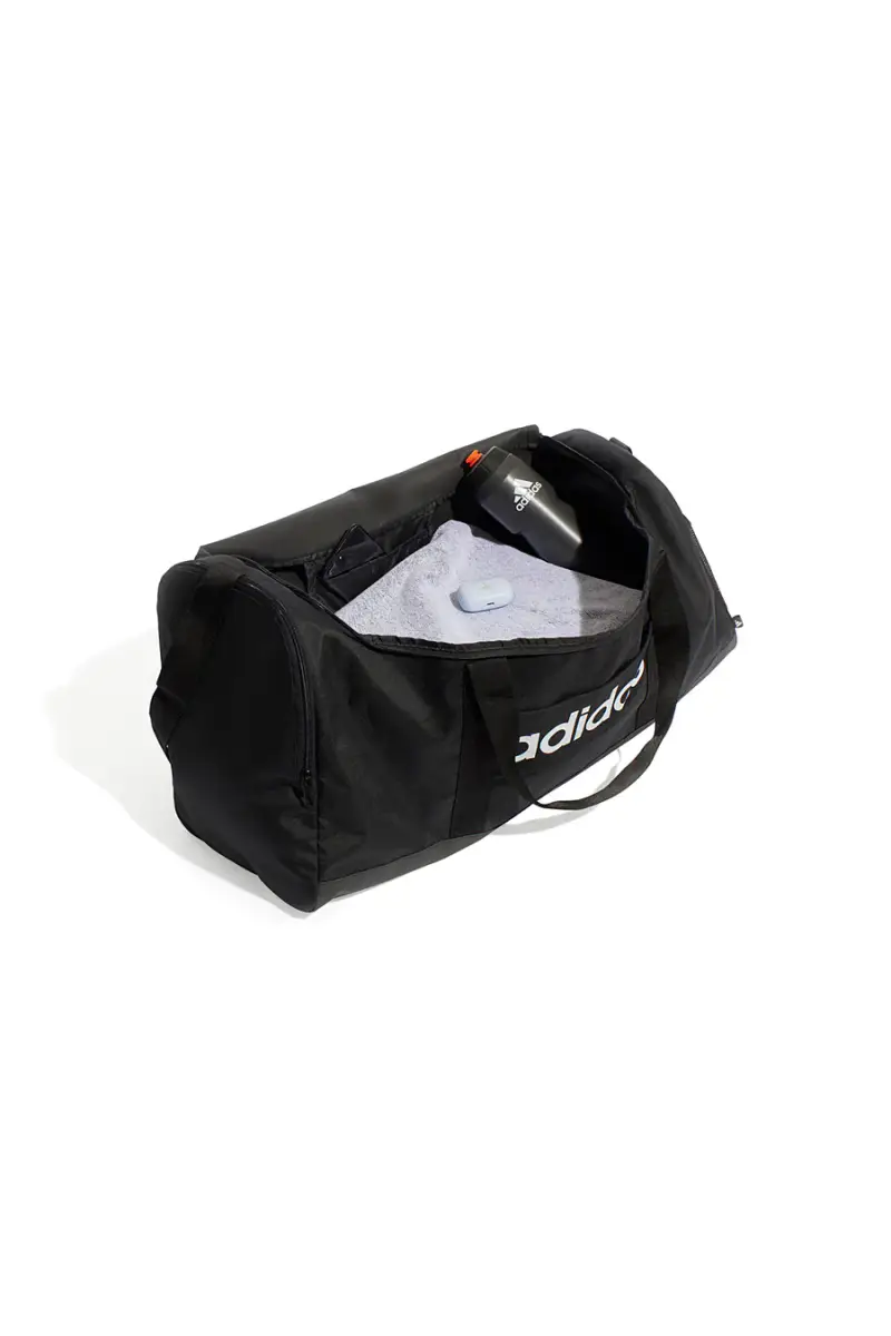 Borsone nero capiente con tracolla regolabile Adidas LINEAR DUFFEL L [NERO] miniatura 3