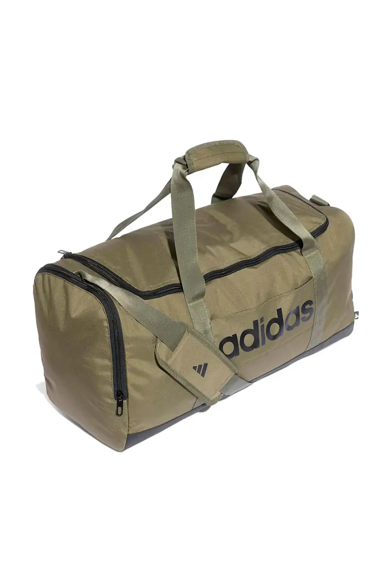 Borsone verde con logo laterale Adidas Linear Duffel [OLIVA] miniatura 2