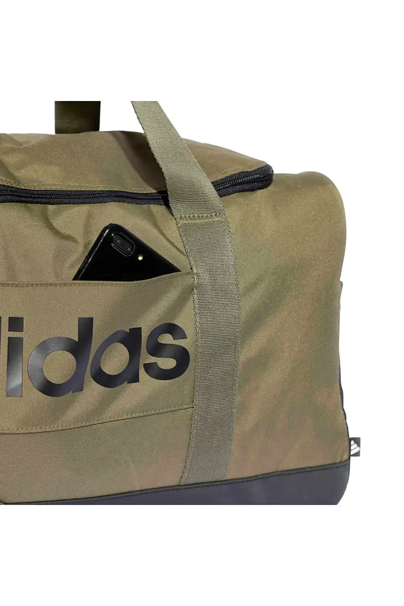 Borsone verde con logo laterale Adidas Linear Duffel [OLIVA] miniatura 4