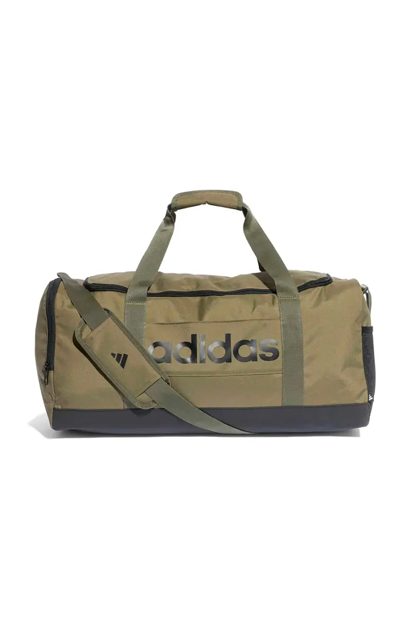 Borsone verde con logo laterale Adidas Linear Duffel [OLIVA]