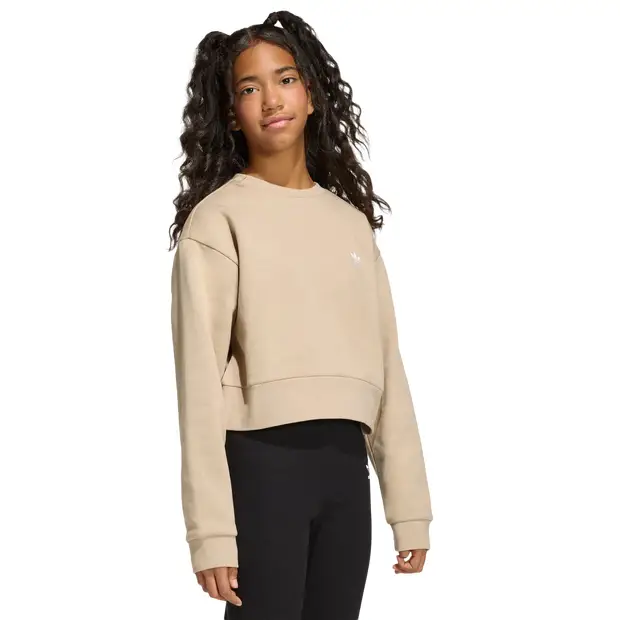 Boxy Crew Sweatshirt Bambini - Felpe Beige - di cotone