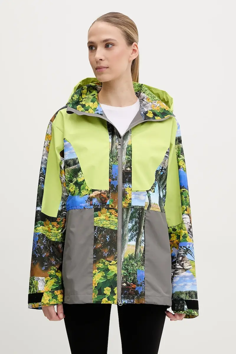 giacca impermeabile TrueNature Earth Collage donna colore verde JF8480