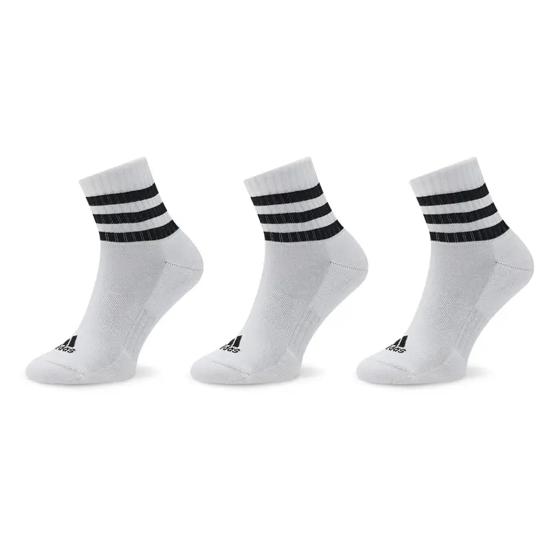 Calzini corti adidas 3-Stripes Cushioned Sportswear Mid-Cut Socks 3 Pairs HT3456 Bianco