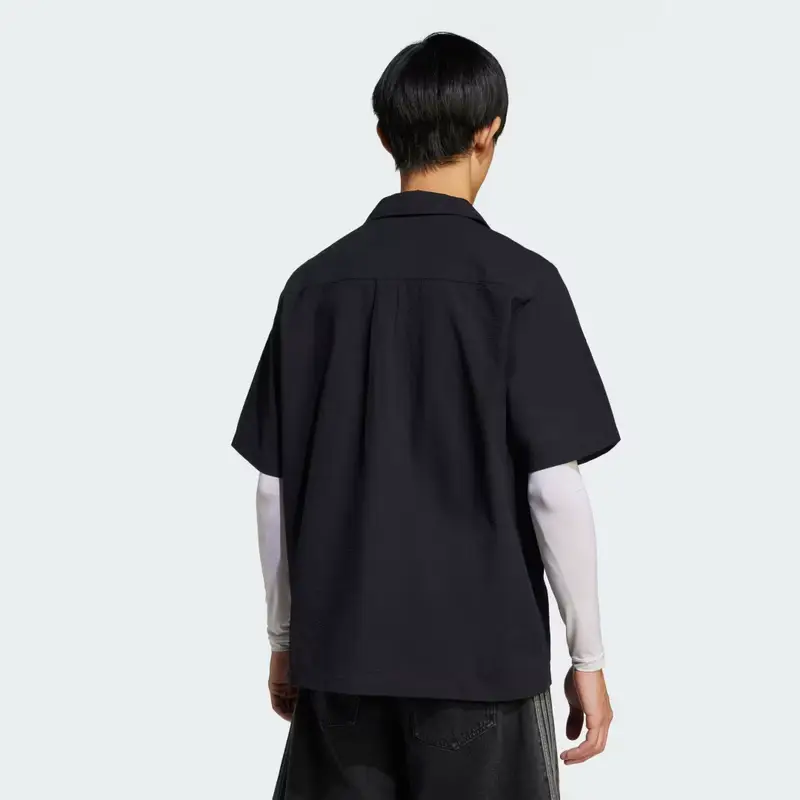 Camicia Essentials Seersucker Short Sleeve Black miniatura 2