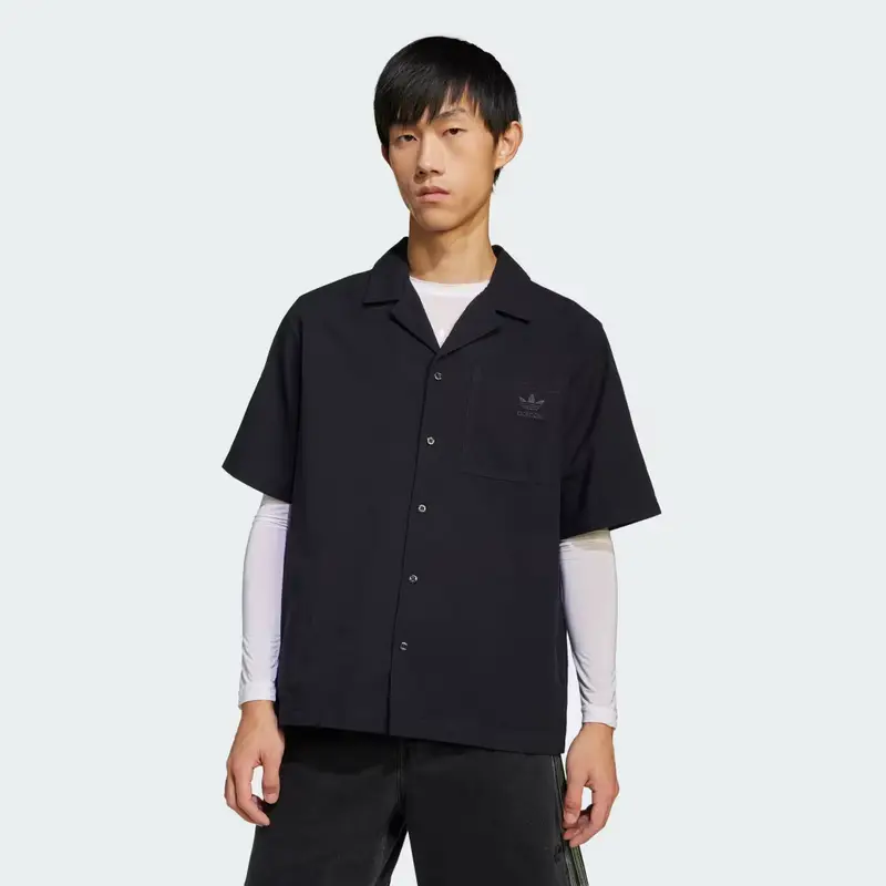 Camicia Essentials Seersucker Short Sleeve Black