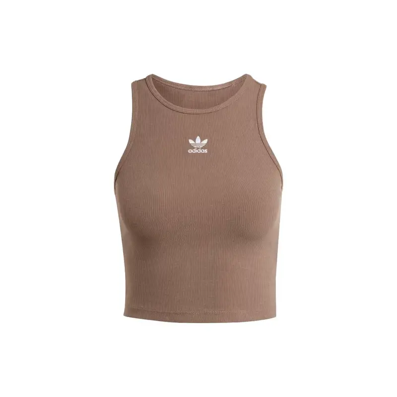 Canotta a coste Adidas Originals Essentials con logo da donna Marrone IR5931 M