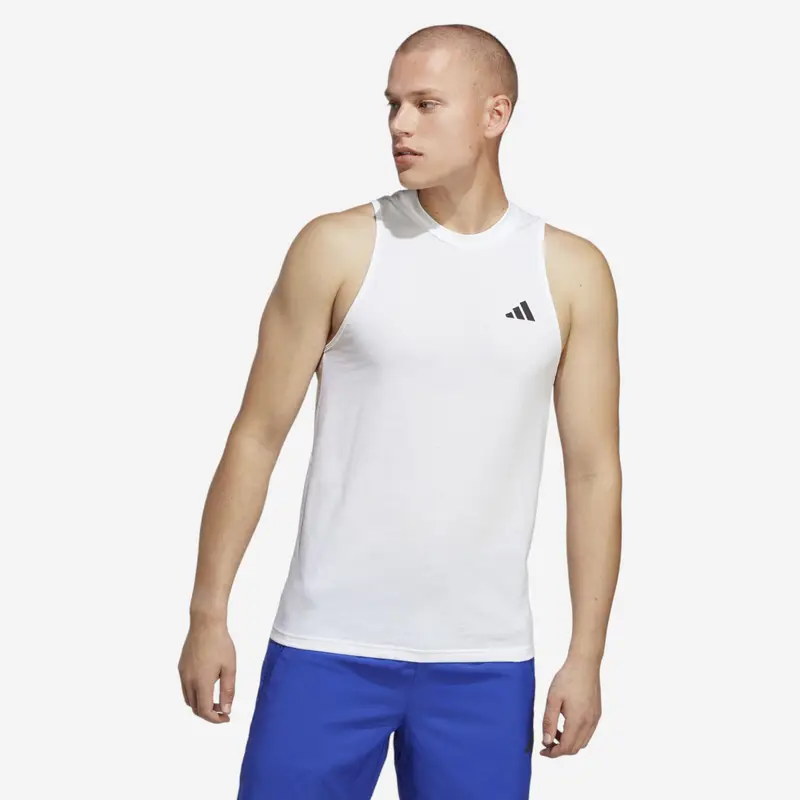 Canotta bianca ADIDAS uomo palestra regular fit traspirante | Adidas Bianco