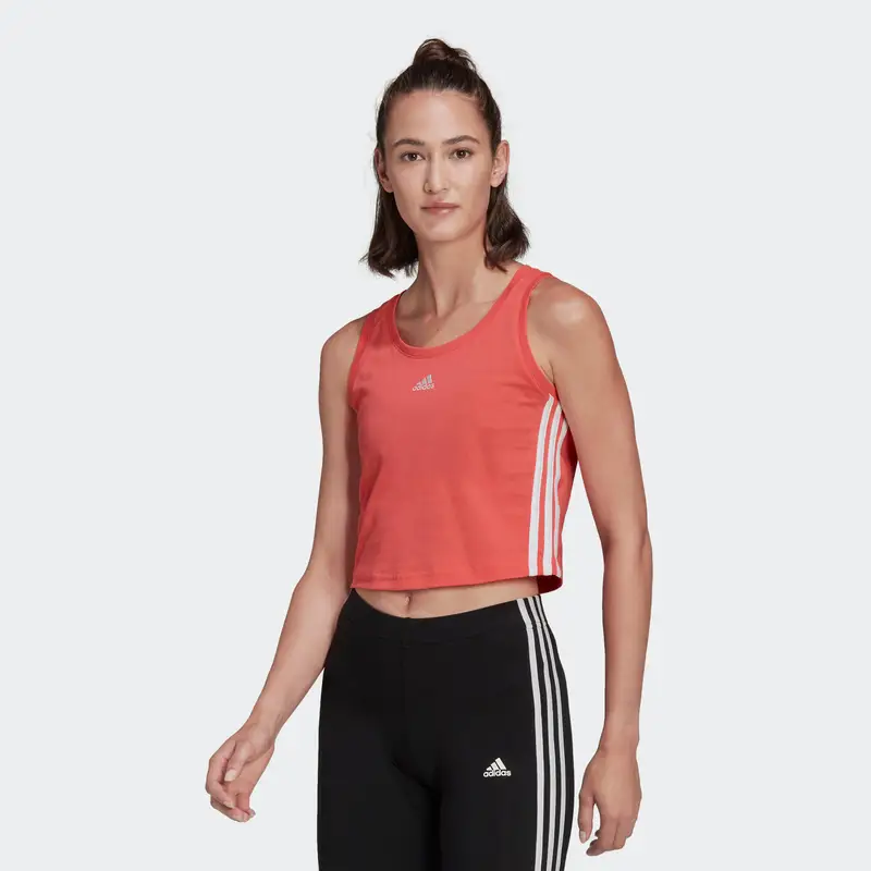 Canotta donna fitness Adidas slim 100% cotone corallo | Adidas Arancione corallo