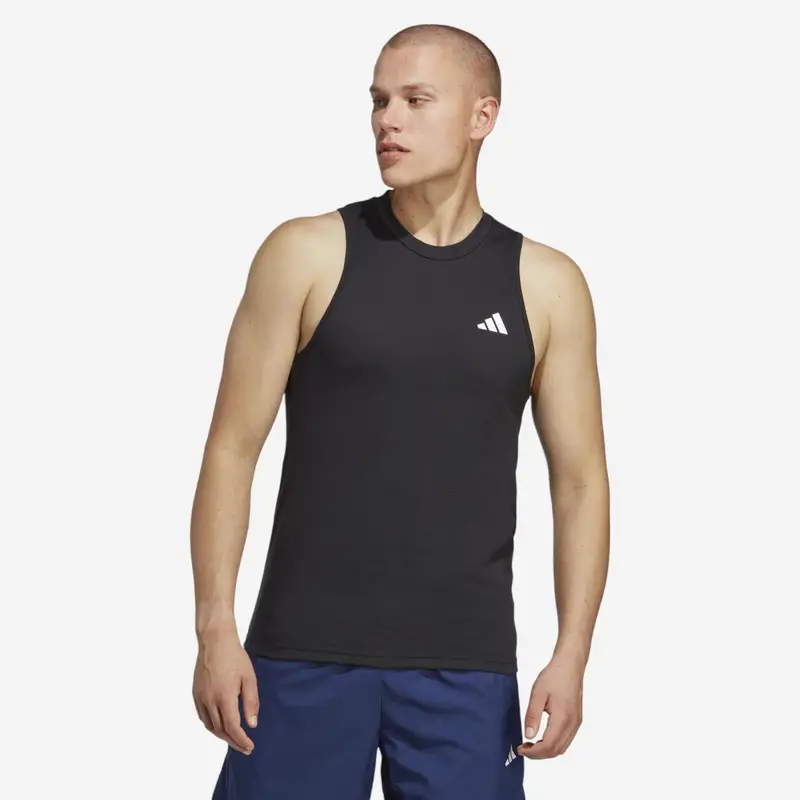 Canotta nera uomo palestra ADIDAS regular fit traspirante | Adidas