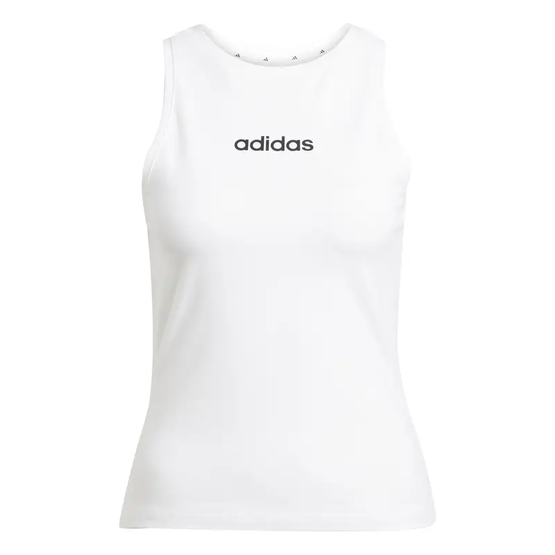 Canottiera slim in cotone donna adidas Essentials Linear Blanc