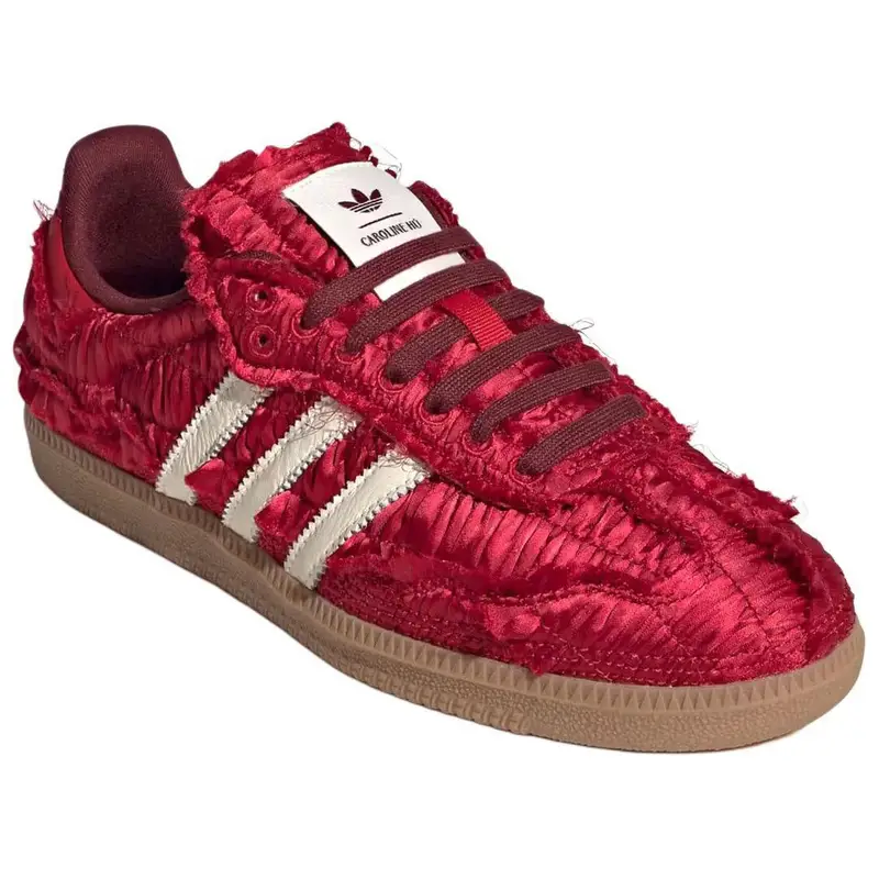 Caroline Hu x adidas Samba OG Pacchetto Raso - Rosso Potere Sneakers Unisex Bianco Crema Rosso Ombra JP9281 42 miniatura 4