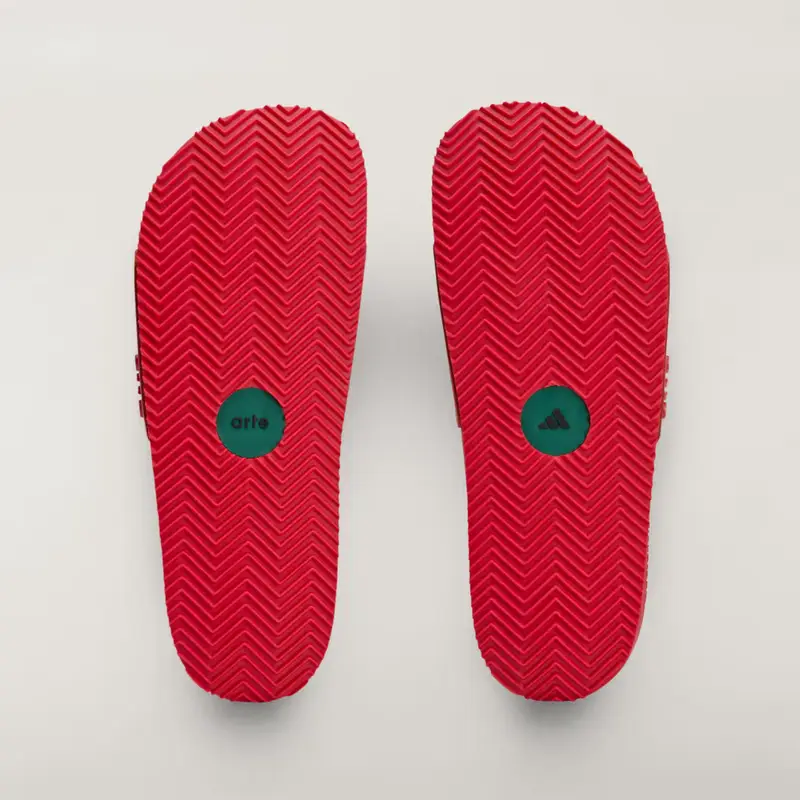 Ciabatte adilette adidas x Arte Antwerp Better Scarlet miniatura 3