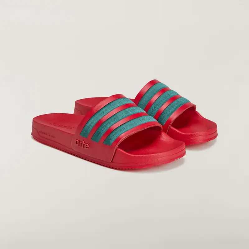 Ciabatte adilette adidas x Arte Antwerp Better Scarlet miniatura 4