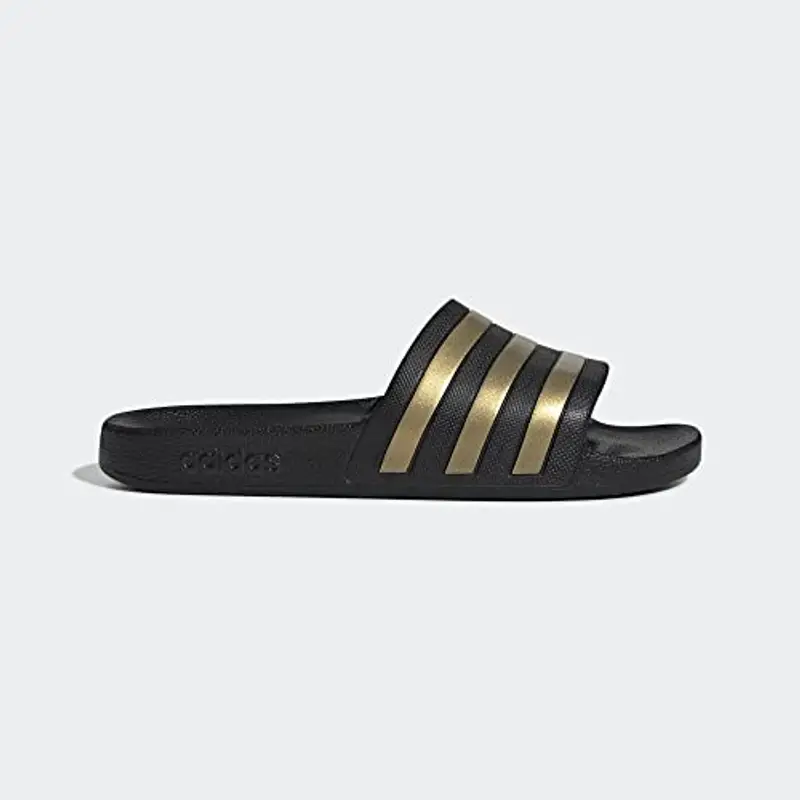 adidas Ciabatte Adilette Aqua Unisex Adulto, Nero/Oro Metallico/Nero, 8 Women/7 Men miniatura 2