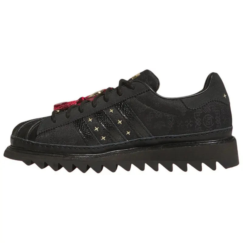 CLOT x adidas Superstar Capodanno Cinese Sneakers Unisex Nero Core-Black Carbonio JR5114 46 miniatura 2