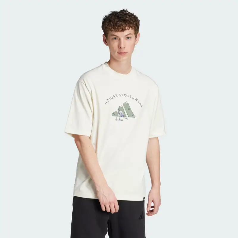 Codes Doodle Scooter Graphic Tee Off White