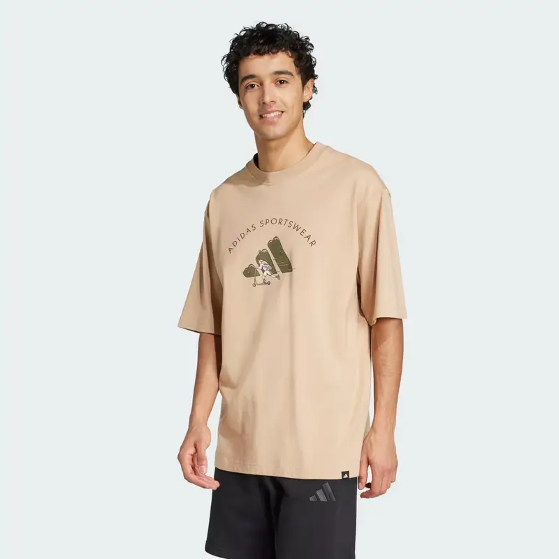 Codes Doodle Scooter Graphic Tee Warm Sandstone