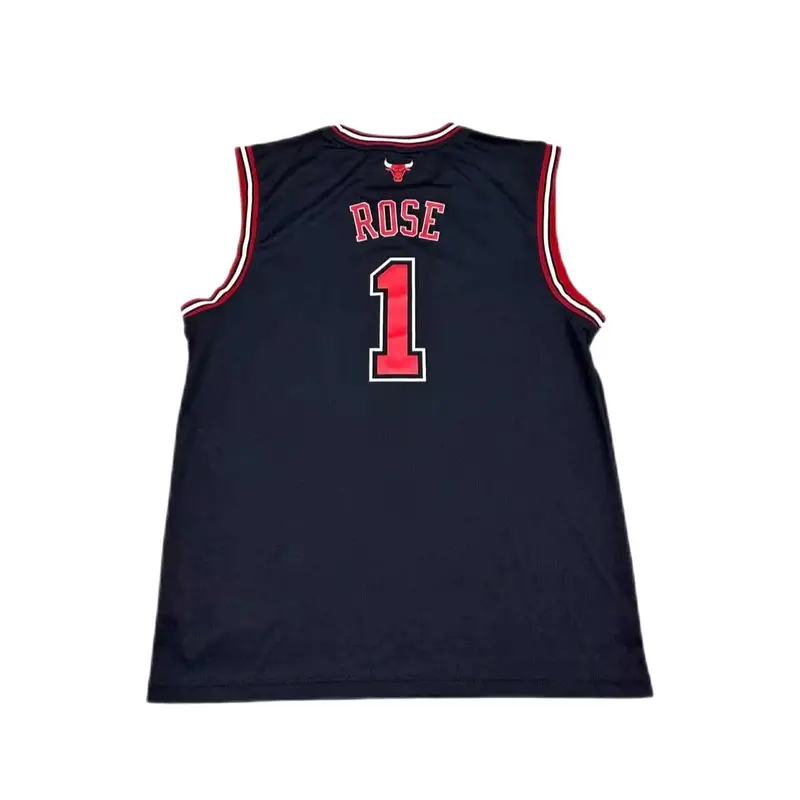 Collaborazione Adidas X NBA Chicago Bulls Rose 1 Trasferta Pullover Girocollo Canotta da Basket Senza Maniche Unisex jersey Nero 7818A-3B5-AEB1062 S miniatura 3