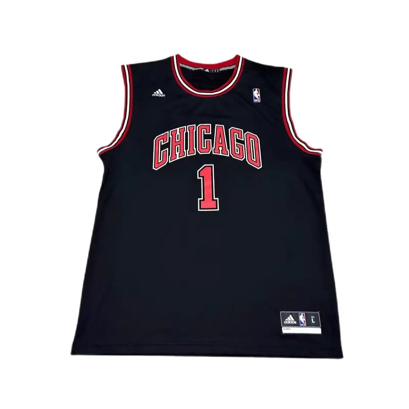 Collaborazione Adidas X NBA Chicago Bulls Rose 1 Trasferta Pullover Girocollo Canotta da Basket Senza Maniche Unisex jersey Nero 7818A-3B5-AEB1062 S