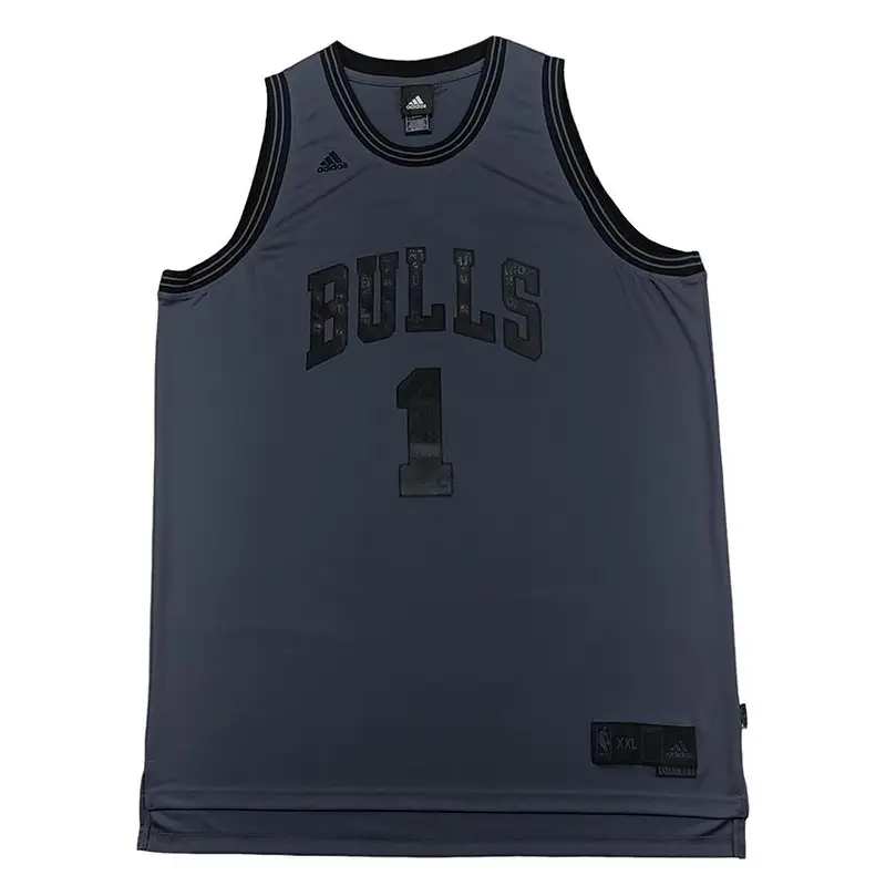 Collaborazione Adidas X NBA Chicago Bulls Swingman Edizione Fan Derrick Rose Maglia da Basket Maglia Unisex Grigio Scuro 7643A-328-K91062 2XL