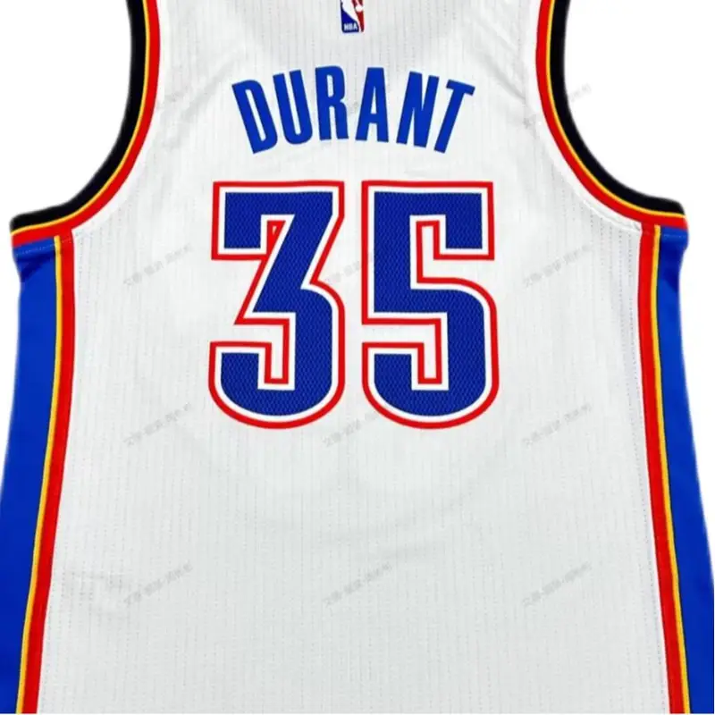 Collaborazione Adidas X NBA Durant Oklahoma City Thunder 35 Moda Comoda Casual Morbida Maglia da Basket Maglia Unisex Bianca 7470A-3CS-K91104 L miniatura 2