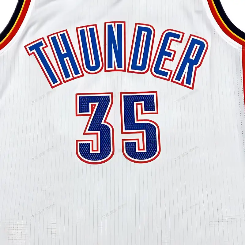 Collaborazione Adidas X NBA Durant Oklahoma City Thunder 35 Moda Comoda Casual Morbida Maglia da Basket Maglia Unisex Bianca 7470A-3CS-K91104 L miniatura 4