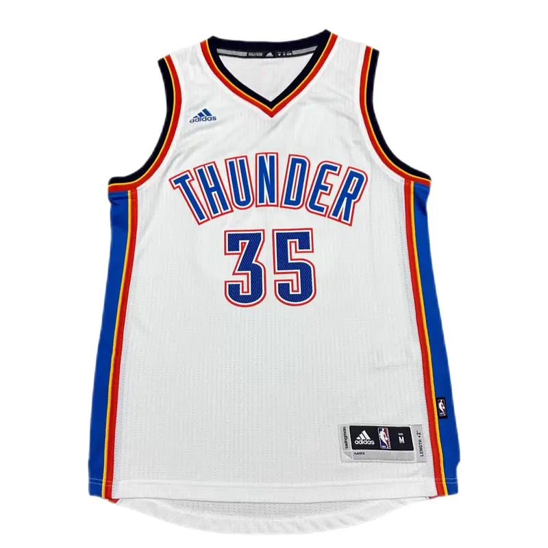 Collaborazione Adidas X NBA Durant Oklahoma City Thunder 35 Moda Comoda Casual Morbida Maglia da Basket Maglia Unisex Bianca 7470A-3CS-K91104 L