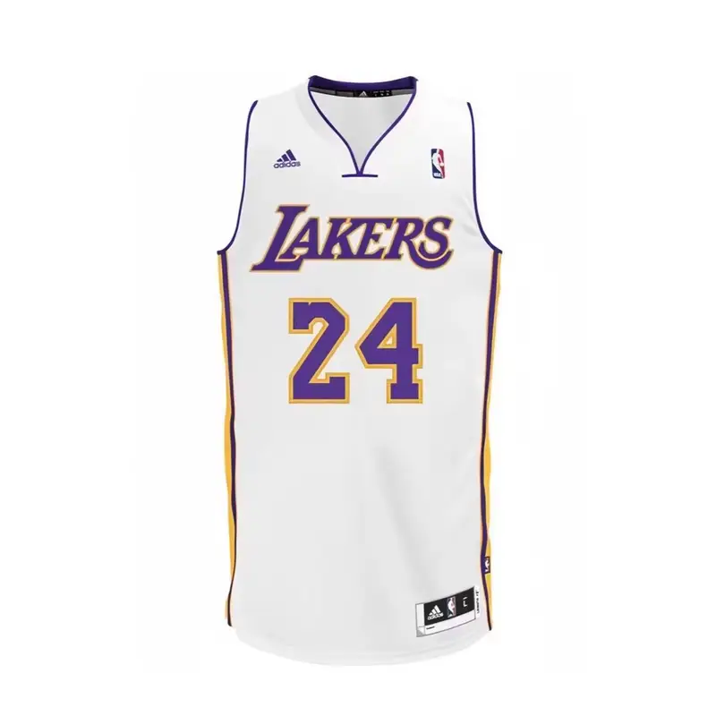 Collaborazione Adidas X NBA Los Angeles Lakers Kobe 24 Logo Felpa Comoda Maglia da Basket Maglia Unisex Bianca 7912A-3L9-K9836 L