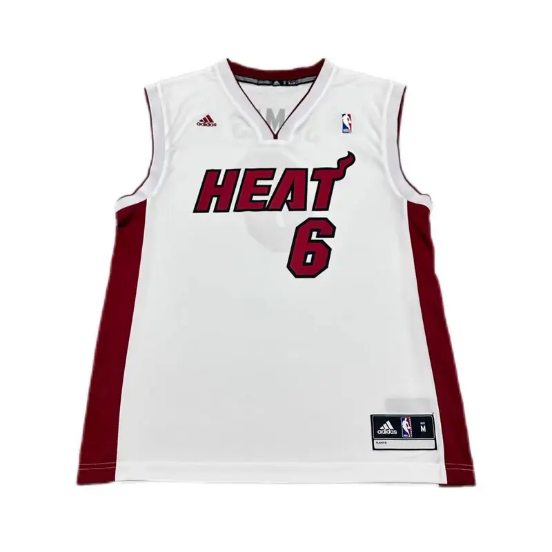 Collaborazione Adidas X NBA Miami Heat James Maglia da Basket Fashion Comoda Morbida Delicata sulla Pelle Maglia Unisex Bianco 7818A-331-AEB1382 L