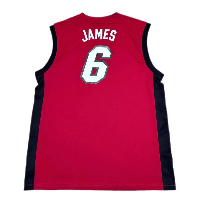 Collaborazione Adidas X NBA Miami Heat LeBron James #6 REP Pullover Stampato Scollo a V Sport Comodo Maglia da Basket Unisex 7818A-3B6-AEB1382 M miniatura 4