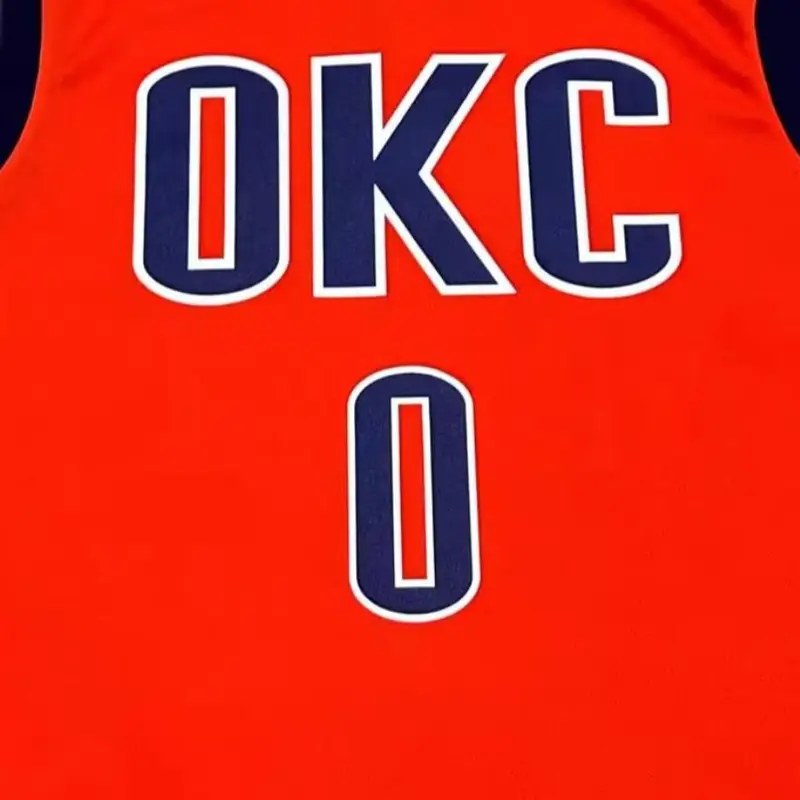 Collaborazione Adidas X NBA Oklahoma City Thunder Russell Westbrook 0 Scollo a V Moda Morbido Senza Maniche Maglia da Basket Maglia Unisex 7818A-3KM-AEB1071 M miniatura 3