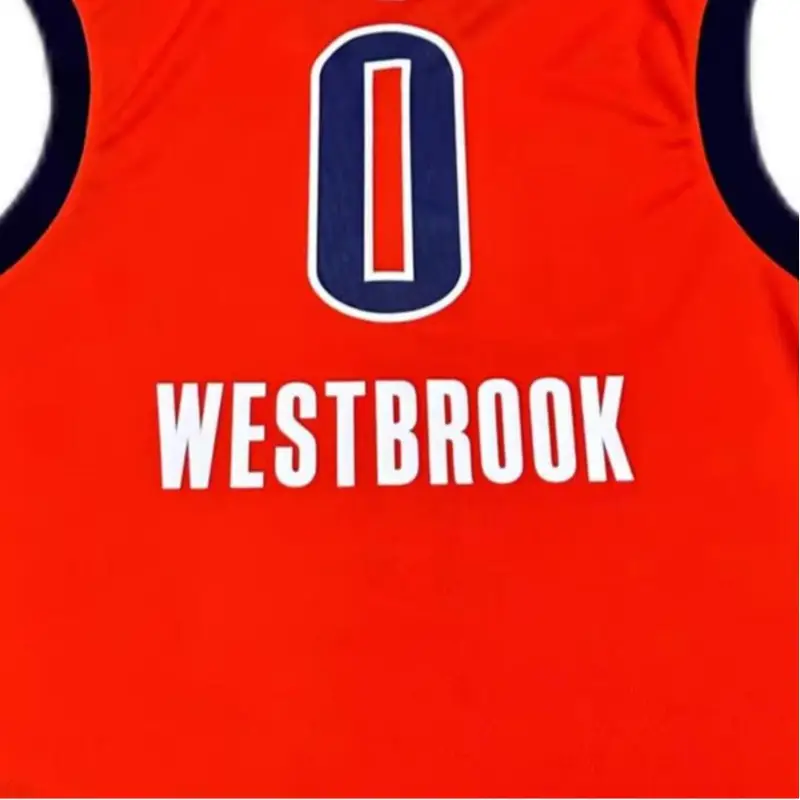Collaborazione Adidas X NBA Oklahoma City Thunder Russell Westbrook 0 Scollo a V Moda Morbido Senza Maniche Maglia da Basket Maglia Unisex 7818A-3KM-AEB1071 M miniatura 4