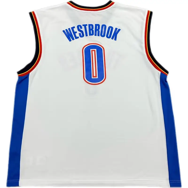 Collaborazione Adidas X NBA Oklahoma City Thunder Russell Westbrook 0 Stampa Moda Versatile Traspirante Canotta da Basket 7818A-3CS-AEB1071 2XL miniatura 2